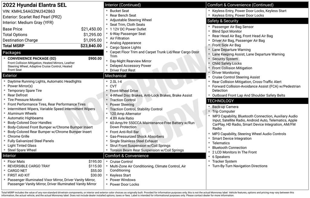 Used 2022 Hyundai Elantra SEL w/ Convenience Package FWD image 3