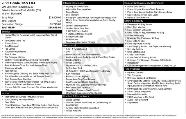 Used 2022 Honda CR-V EX-L image 3