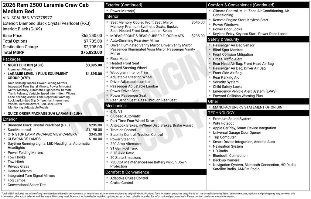 New 2026 RAM 2500 Laramie w/ Night Edition AWD/4WD image 10