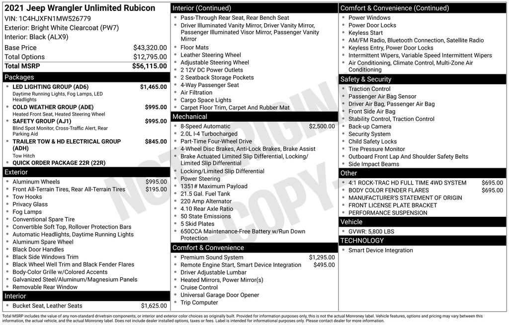 Used 2021 Jeep Wrangler Unlimited Rubicon w/ LED Lighting Group image 42