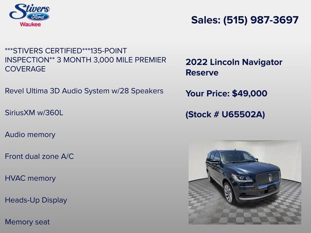 Used 2022 Lincoln Navigator Reserve AWD/4WD image 22