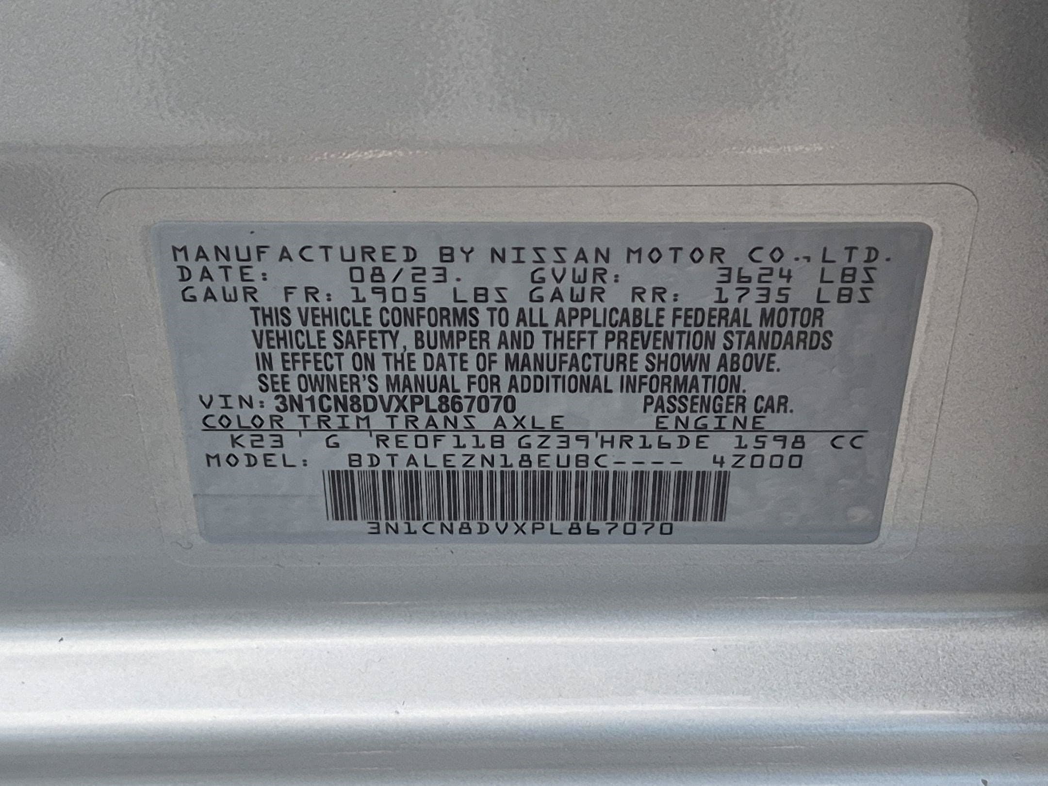 Used 2023 Nissan Versa S w/ S Plus Package FWD image 35