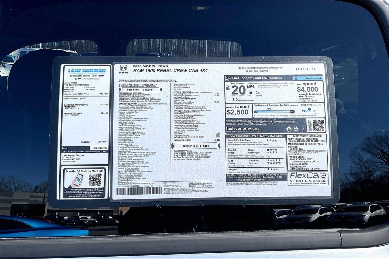 New 2026 RAM 1500 Rebel w/ Rebel Level 2 Equipment Group image 39