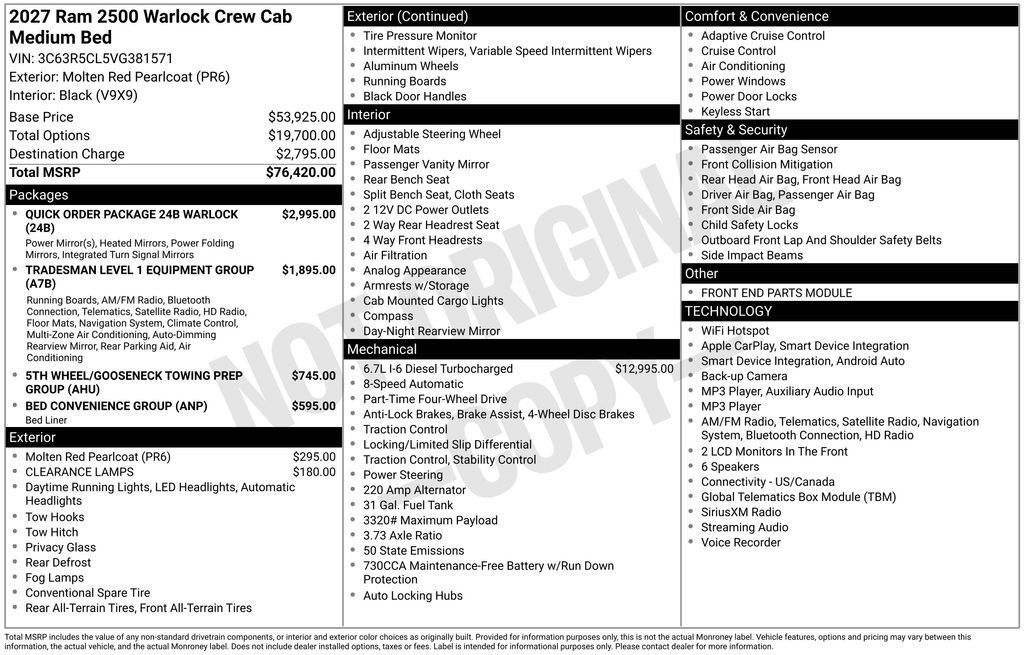 New 2027 RAM 2500 Warlock AWD/4WD image 22
