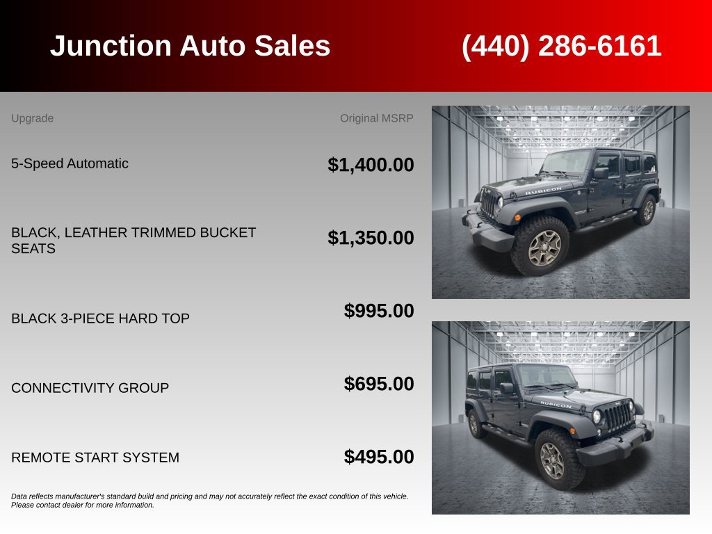 Used 2017 Jeep Wrangler Unlimited Rubicon w/ Connectivity Group AWD/4WD image 5