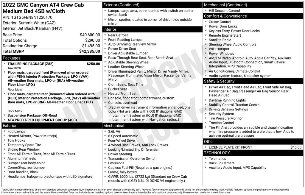 Used 2022 GMC Canyon AT4 w/ Trailering Package image 6