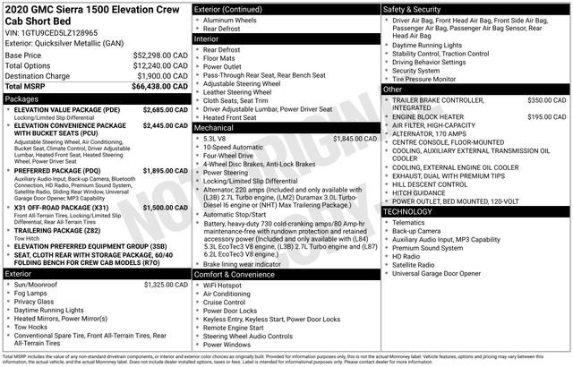 Certified 2020 GMC Sierra 1500 Elevation w/ Elevation Value Package AWD/4WD image 3