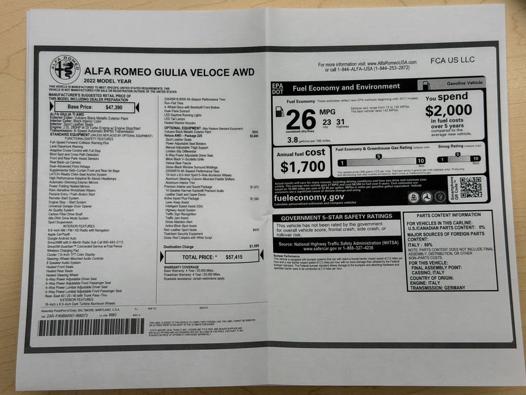 Used 2022 Alfa Romeo Giulia Veloce image 33