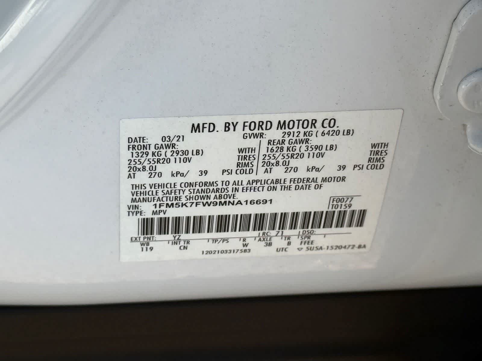 Used 2021 Ford Explorer Limited w/ Hybrid Equipment Group 310A RWD image 37