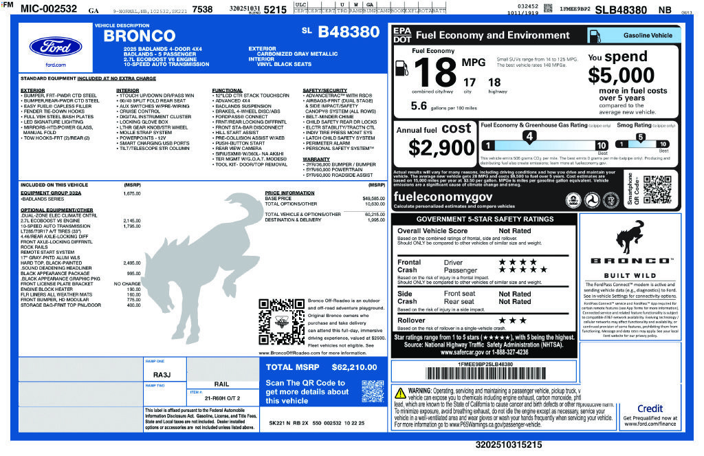 Used 2025 Ford Bronco Badlands AWD/4WD image 33
