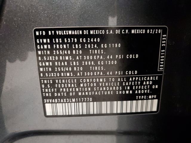 Used 2020 Volkswagen Tiguan SEL Premium R-Line w/ 3rd Row Seat Package image 31