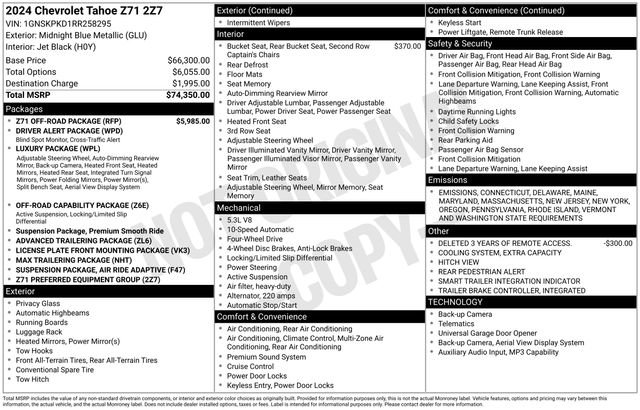 Certified 2024 Chevrolet Tahoe Z71 w/ Z71 Off-Road Package image 6