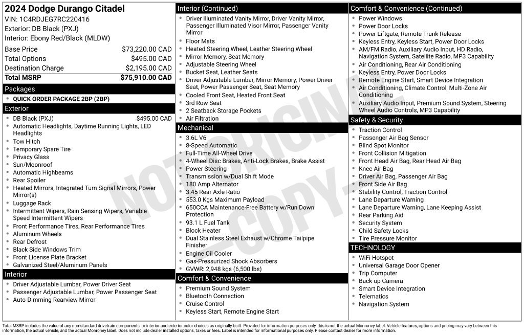 Used 2024 Dodge Durango Citadel AWD/4WD image 59