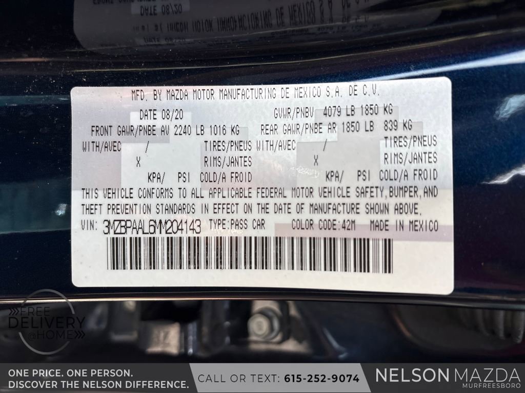 Certified 2021 MAZDA MAZDA3 s FWD image 30