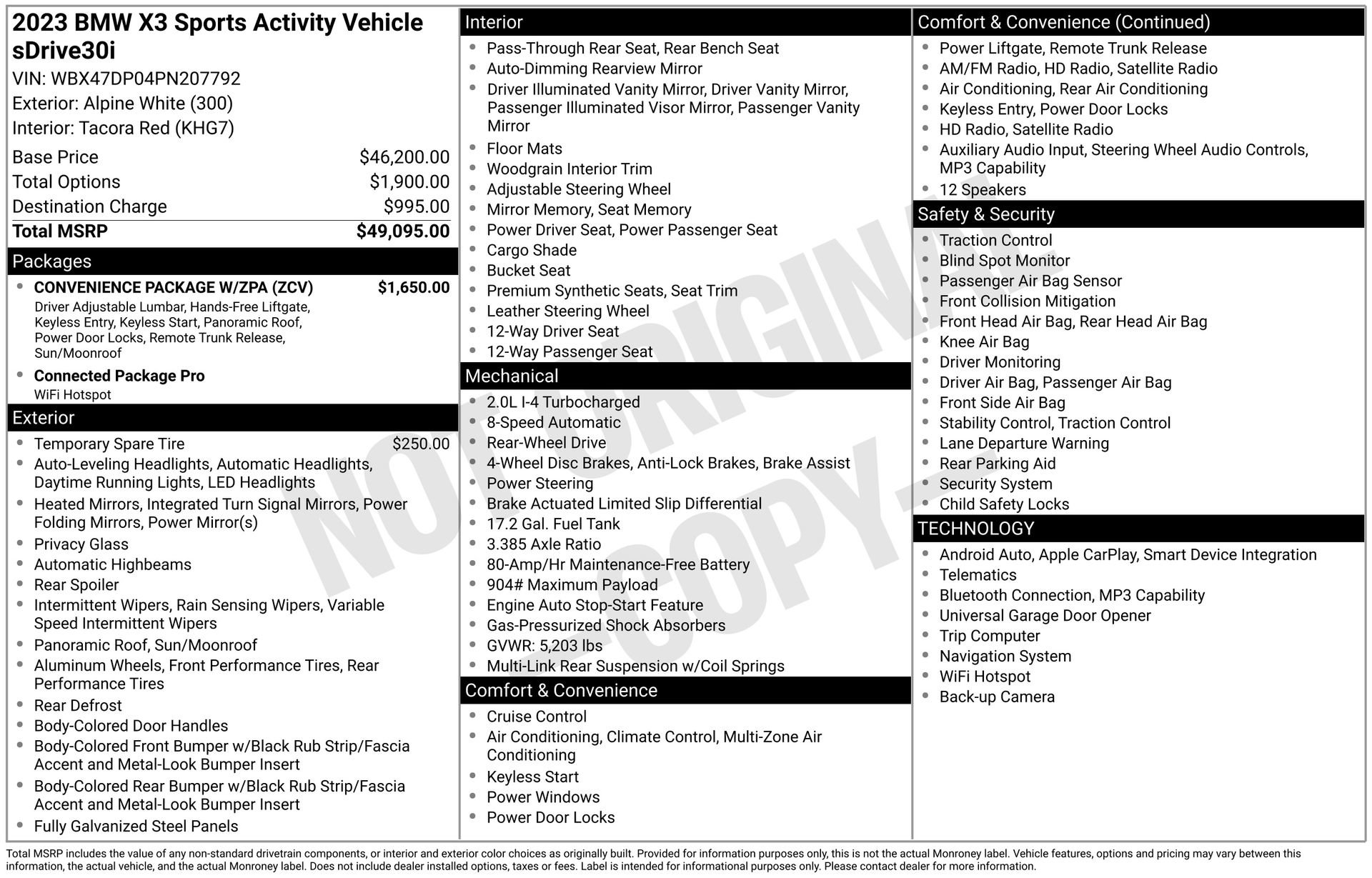 Used 2023 BMW X3 sDrive30i w/ Convenience Package w/ZPA RWD image 44