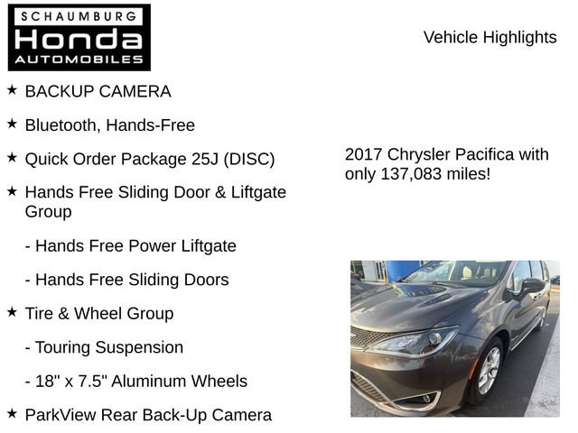 Used 2017 Chrysler Pacifica Touring-L Plus w/ Tire & Wheel Group FWD image 8