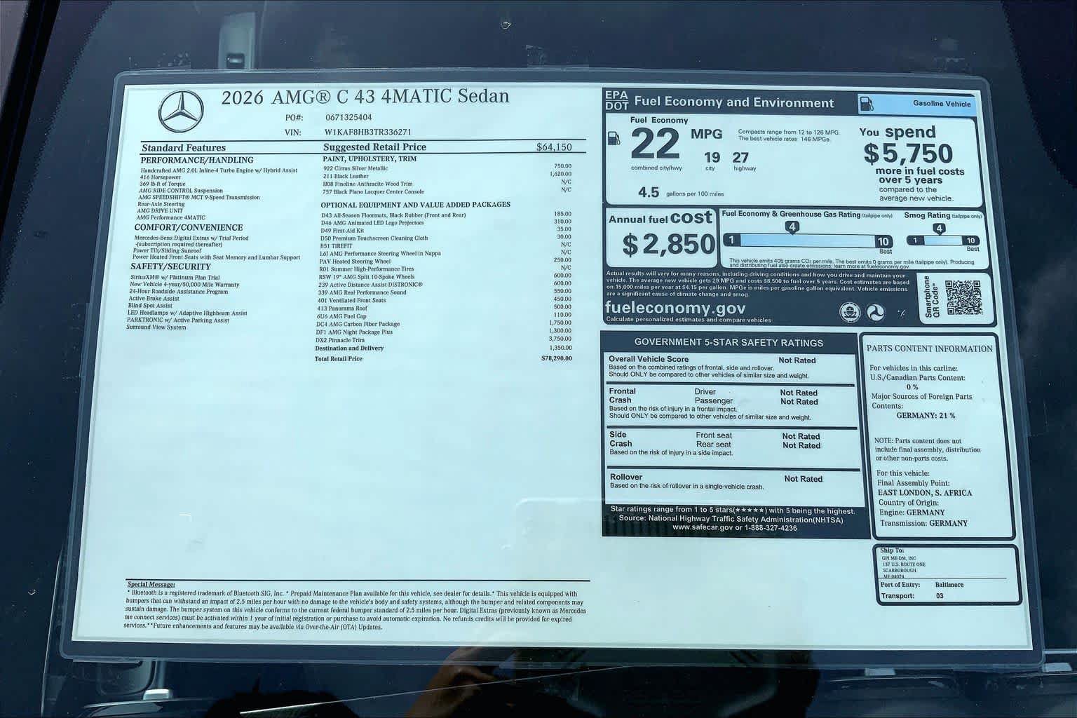 New 2026 Mercedes-Benz C 43 AMG 4MATIC Sedan image 26