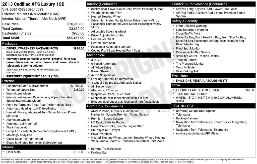 Used 2013 Cadillac XTS Luxury w/ Driver Awareness Package image 37