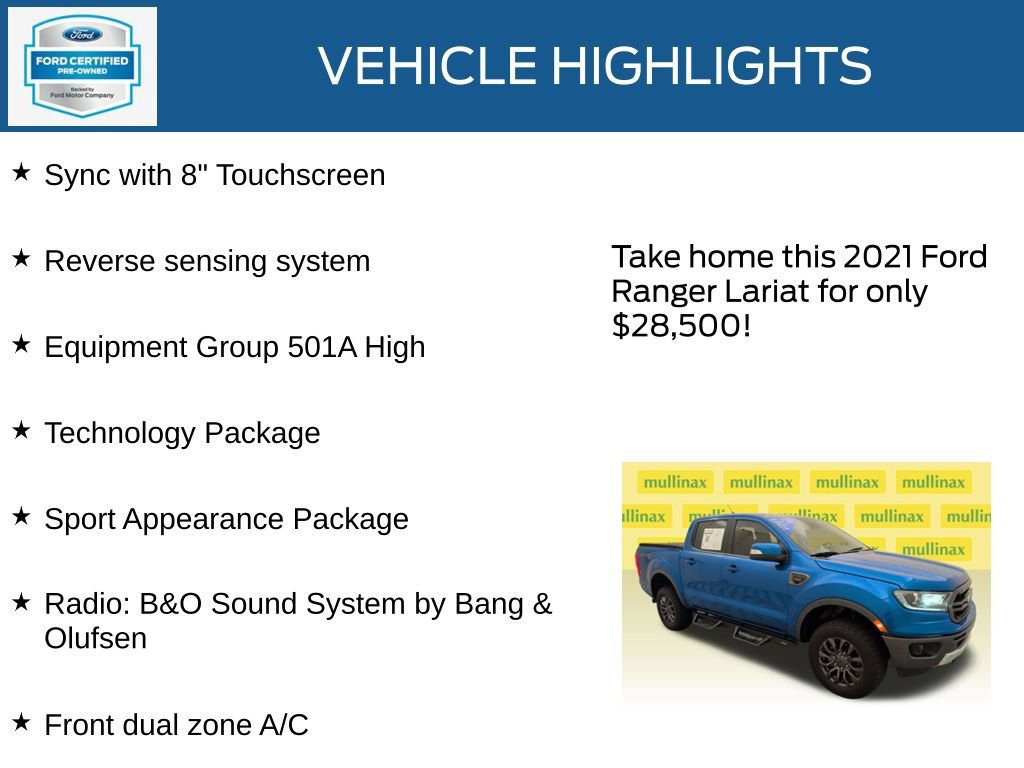Used 2021 Ford Ranger Lariat w/ Equipment Group 501A High AWD/4WD image 21