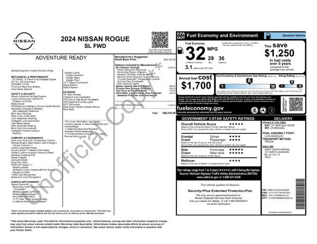 Certified 2024 Nissan Rogue SL w/ SL Premium Package FWD image 34