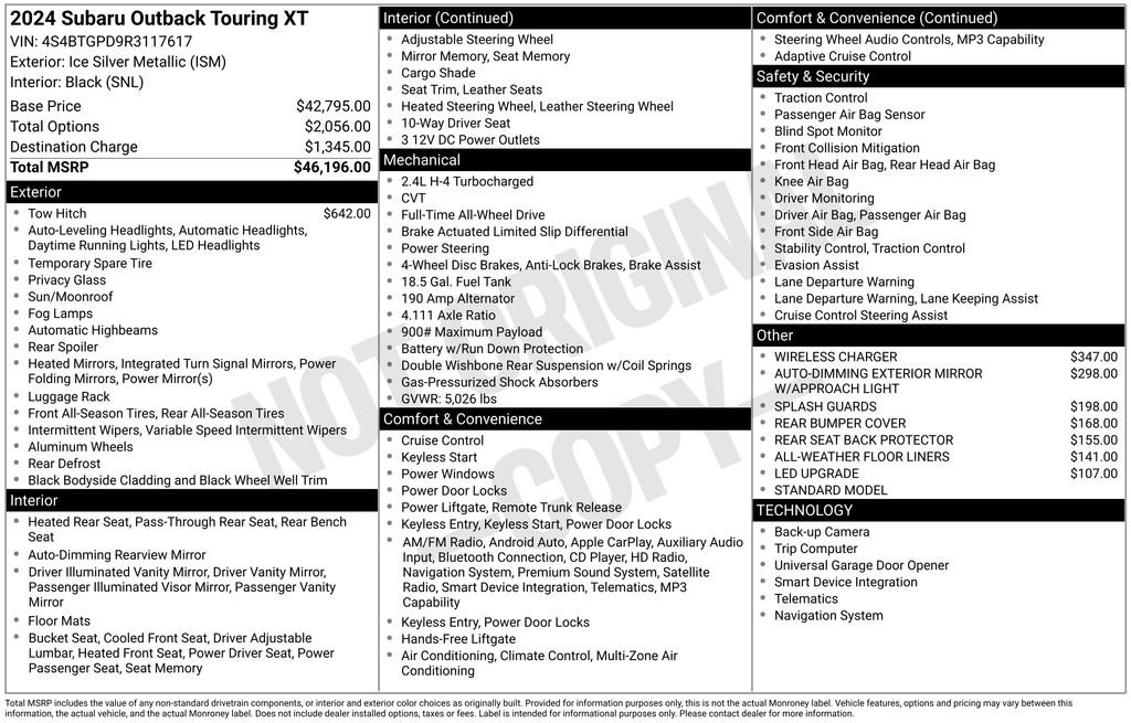 Used 2024 Subaru Outback Touring XT AWD/4WD image 7