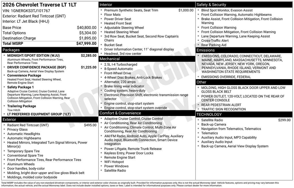 New 2026 Chevrolet Traverse LT w/ Midnight/Sport Edition image 34