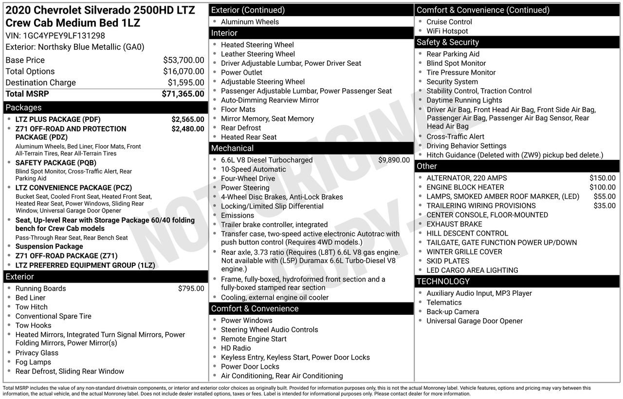 Used 2020 Chevrolet Silverado 2500 LTZ w/ LTZ Plus Package image 47