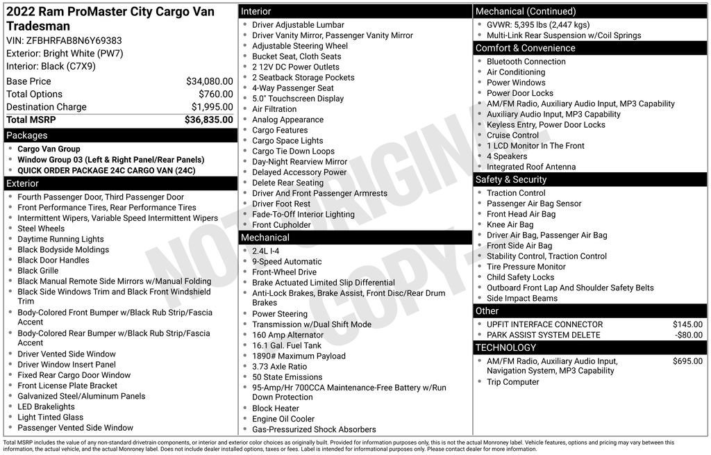 Used 2022 RAM ProMaster City Tradesman image 3