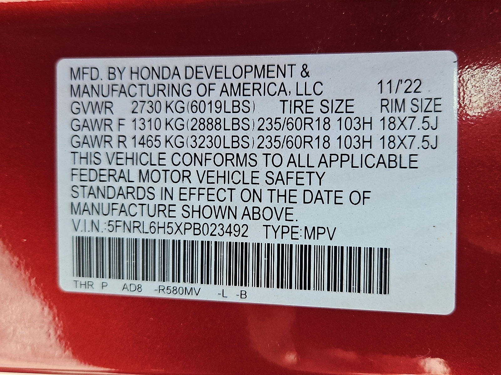 Certified 2023 Honda Odyssey EX image 27