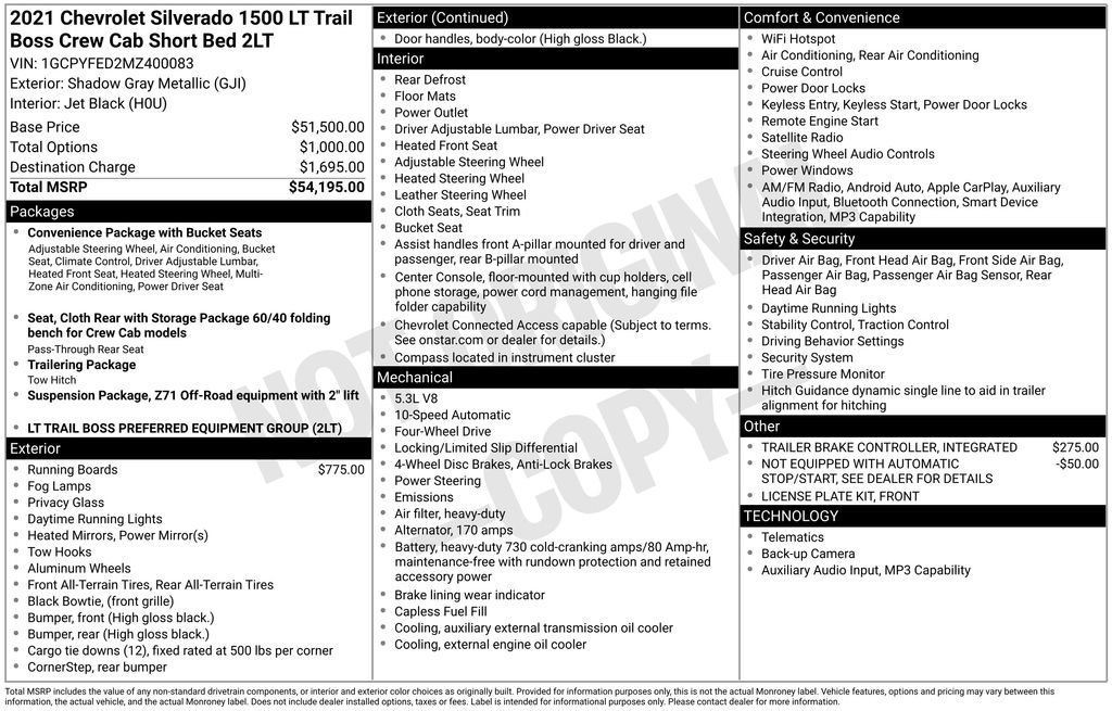 Used 2021 Chevrolet Silverado 1500 LT Trail Boss image 29
