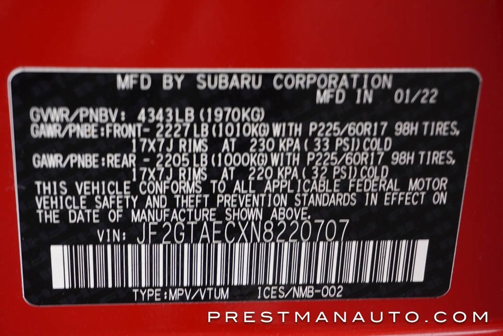 Used 2022 Subaru Crosstrek 2.0i Premium w/ Moonroof Package image 46