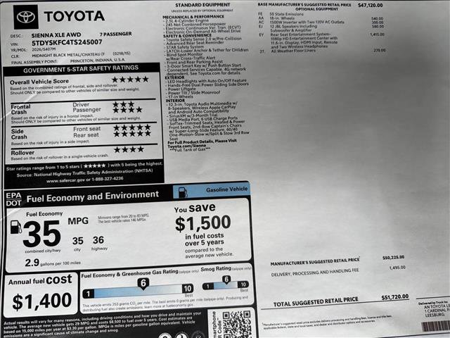 New 2026 Toyota Sienna XLE image 25