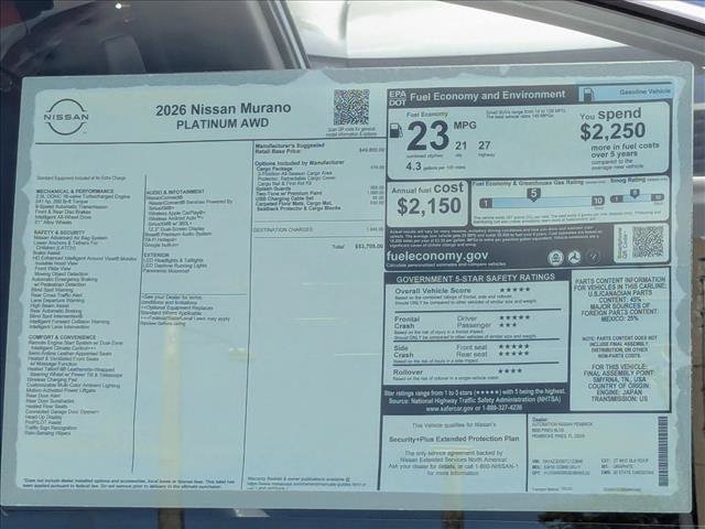 New 2026 Nissan Murano Platinum w/ Cargo Package AWD/4WD image 17