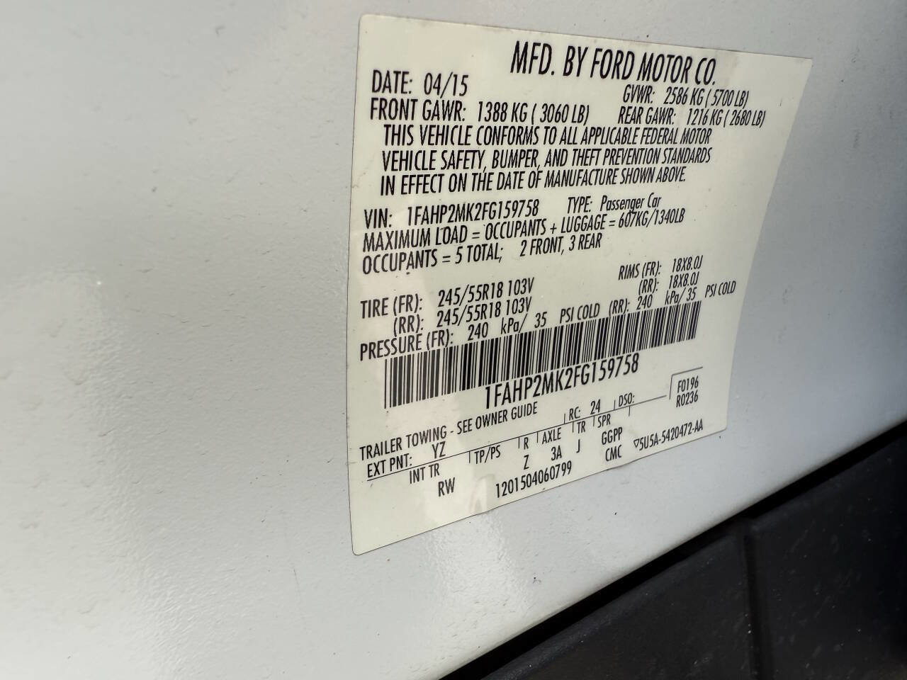 Used 2015 Ford Taurus Police Interceptor AWD image 29