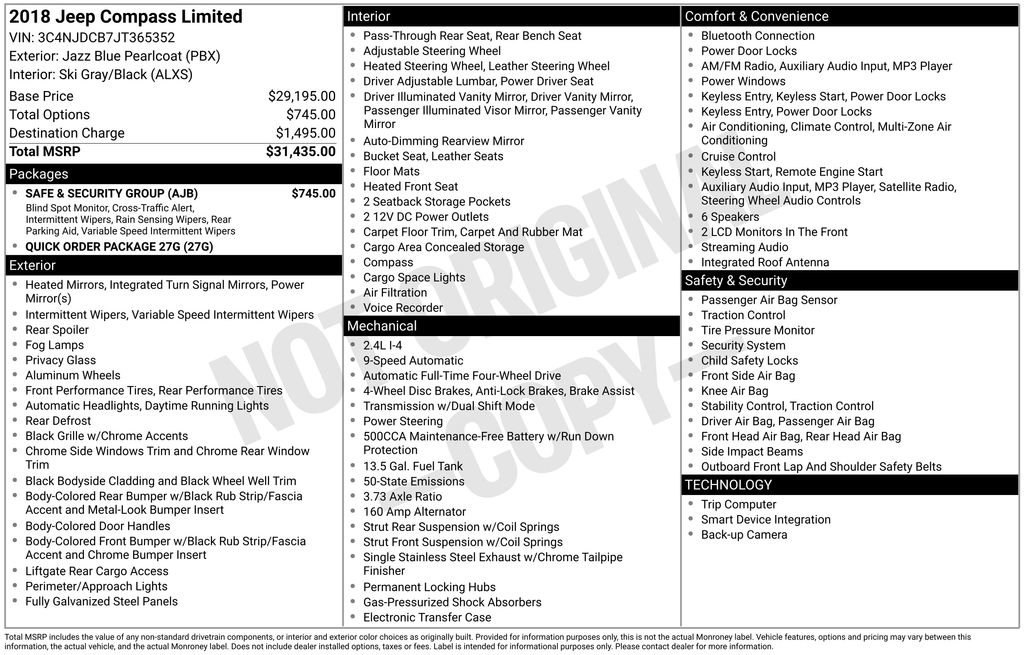 Used 2018 Jeep Compass Limited w/ Safe & Security Group image 4