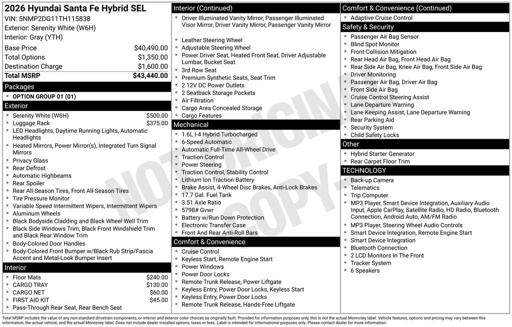 New 2026 Hyundai Santa Fe SEL AWD/4WD image 25