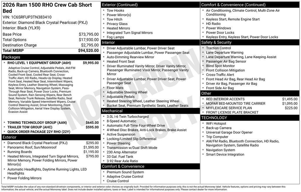 New 2026 RAM 1500 RHO w/ RHO Level 1 Equipment Group AWD/4WD image 42