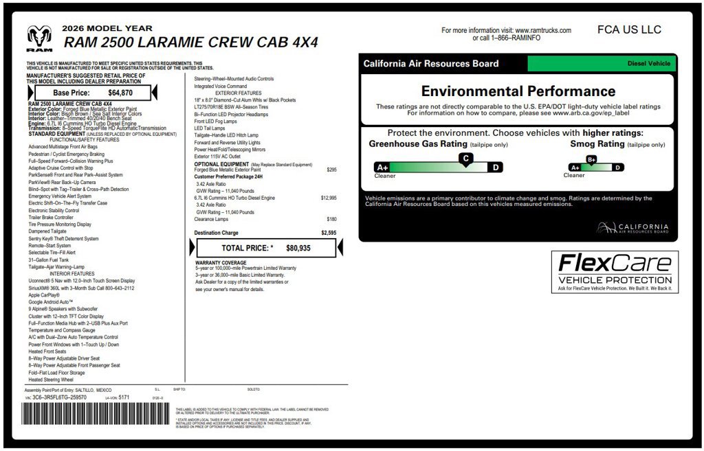 Certified 2026 RAM 2500 Laramie AWD/4WD image 4