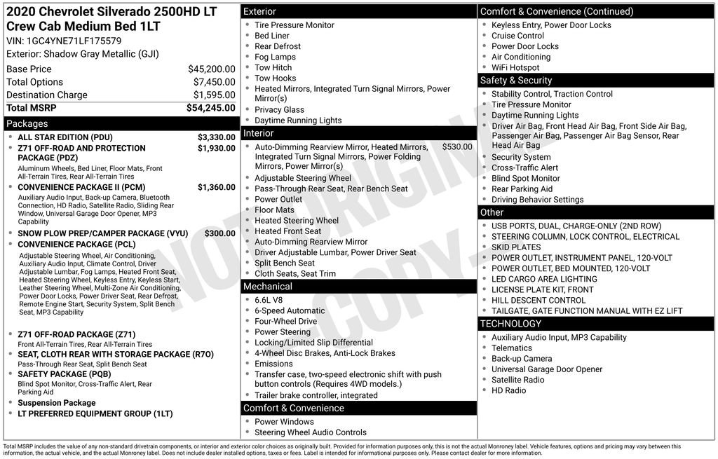 Used 2020 Chevrolet Silverado 2500 LT w/ All Star Edition AWD/4WD image 4