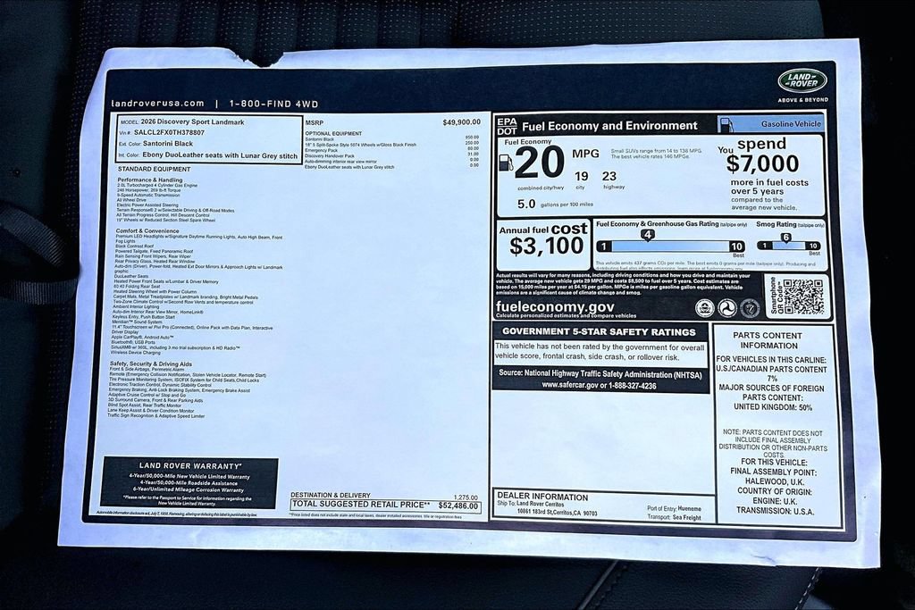 New 2026 Land Rover Discovery Sport Landmark AWD/4WD image 14
