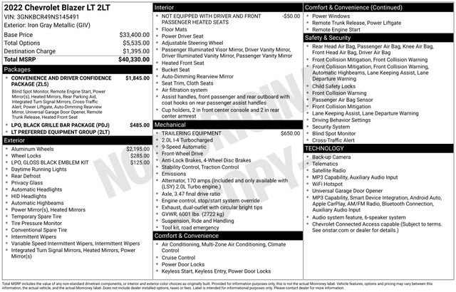 Used 2022 Chevrolet Blazer LT image 2