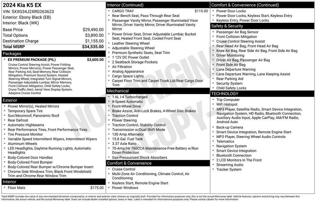 Certified 2024 Kia K5 EX w/ EX Premium Package FWD image 9