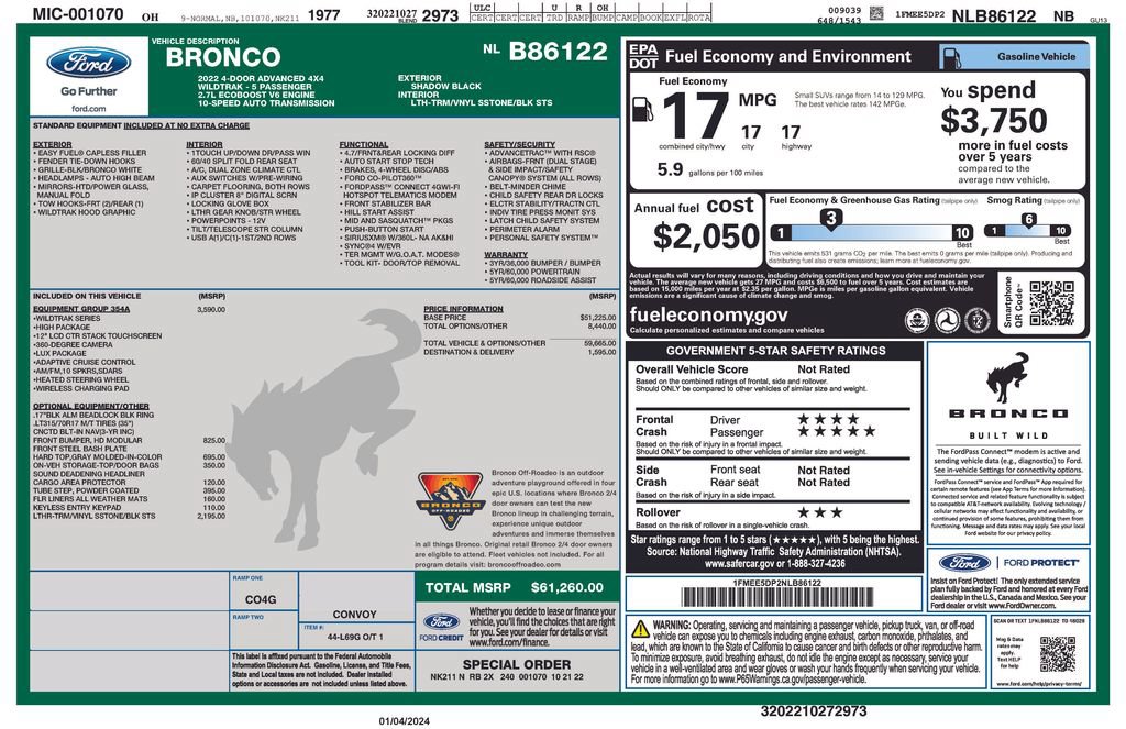 Used 2022 Ford Bronco Wildtrak AWD/4WD image 4