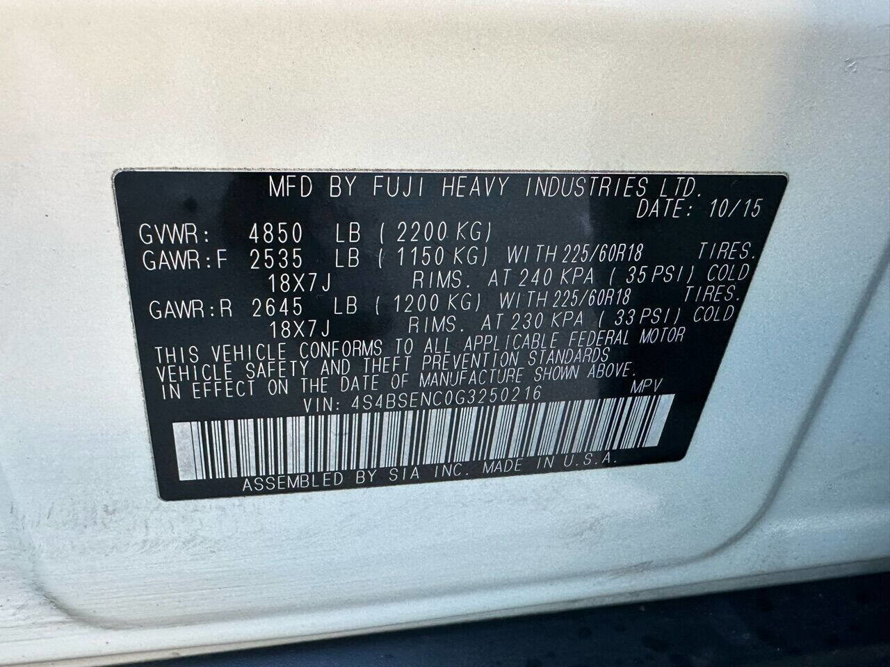 Used 2016 Subaru Outback 3.6R Limited image 25