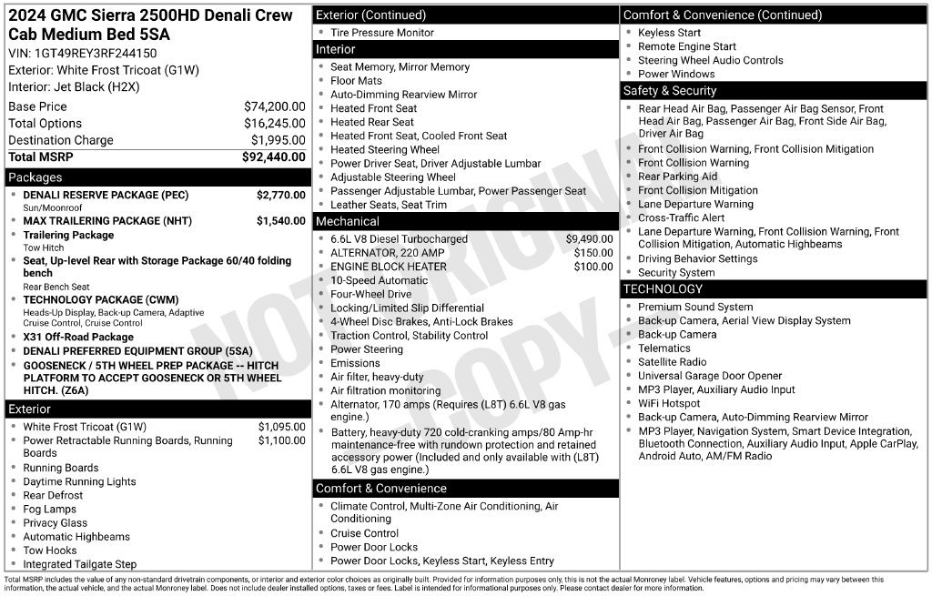Used 2024 GMC Sierra 2500 Denali w/ Denali Reserve Package AWD/4WD image 10