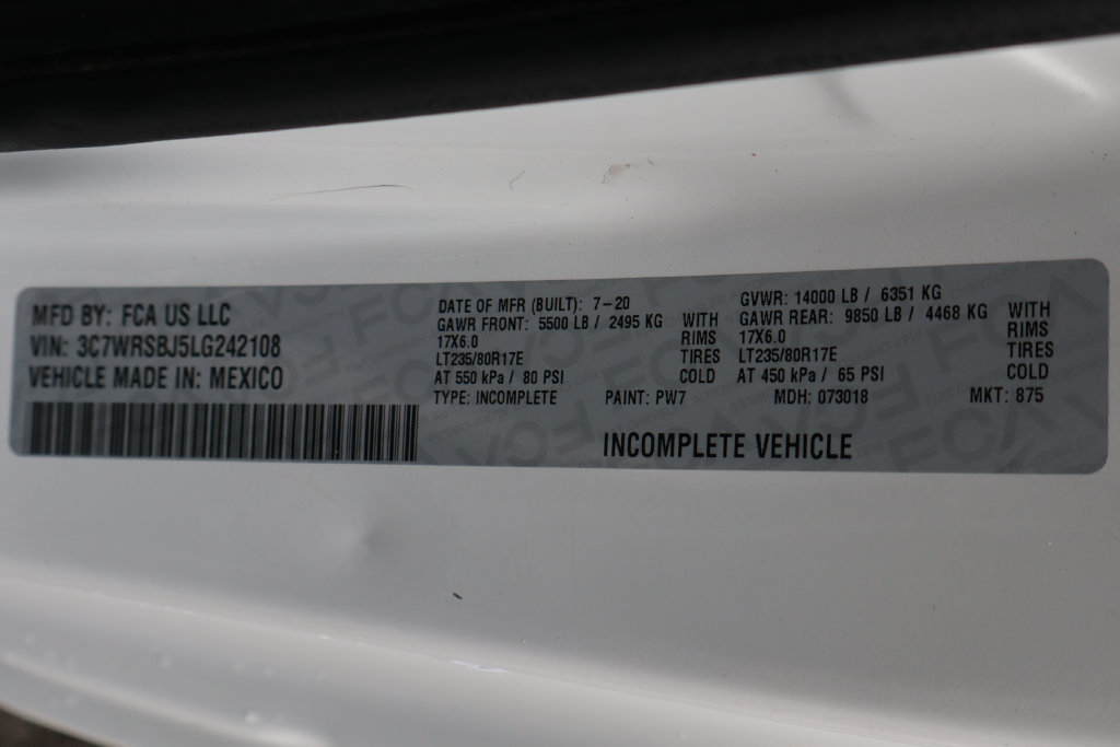 Used 2020 RAM 3500 SLT w/ Quick Order Package 27G SLT RWD image 43