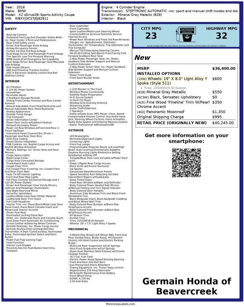 Used 2018 BMW X2 sDrive28i image 29