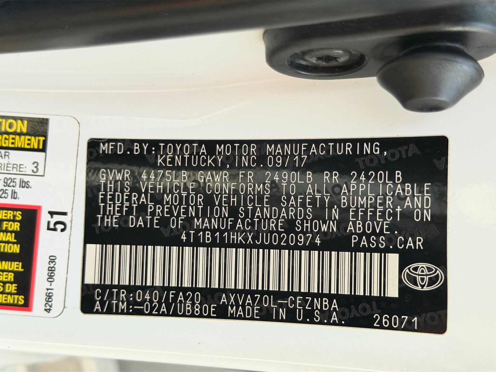 Used 2018 Toyota Camry LE FWD image 33