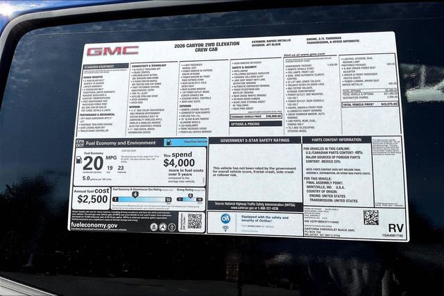 New 2026 GMC Canyon Elevation w/ Convenience Package image 15