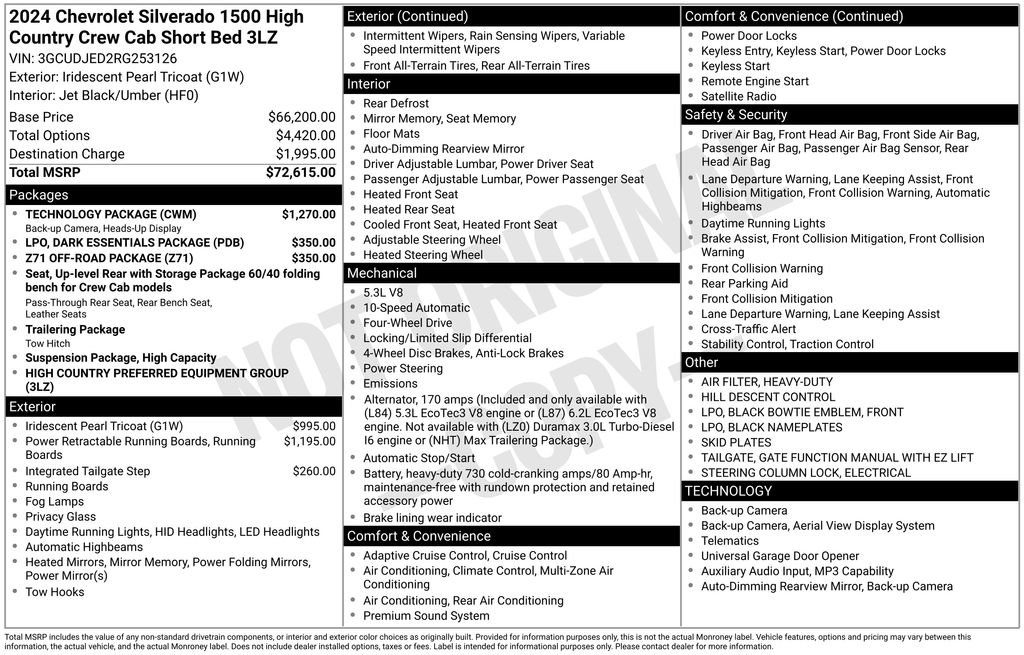 Certified 2024 Chevrolet Silverado 1500 High Country w/ Technology Package AWD/4WD image 2